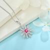 imageSnowflake Necklace Earrings 925 Sterling Silver Ruby July Birthstone Jewelry Set Christmas Gifts for Her