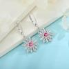 imageSnowflake Necklace Earrings 925 Sterling Silver Ruby July Birthstone Jewelry Set Christmas Gifts for Her