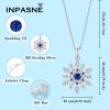 imageSnowflake Necklace Earrings 925 Sterling Silver Sapphire September Birthstone Jewelry Set Christmas Gifts for Her