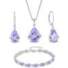 imageAlexandrite Jewelry Set 925 Sterling Silver Pear Shaped June Birthstone Earrings Necklace Bracelet Jewelry Gifts for Women