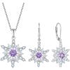 imageSnowflake Jewelry Set for Women 925 Sterling Silver Amethyst Christmas Necklace Earrings February Birthstone Jewelry Gifts for Her