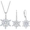imageSnowflake Jewelry Set for Women 925 Sterling Silver Cubic Zirconia Christmas Necklace Earrings April Birthstone Jewelry Gifts for Her
