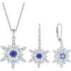 imageSnowflake Jewelry Set for Women 925 Sterling Silver Tanzanite Christmas Necklace Earrings December Birthstone Jewelry Gifts for Her