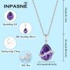 imageAmethyst Jewelry Set 925 Sterling Silver Pear Shaped February Birthstone Earrings Necklace Bracelet Jewelry Gifts for Women