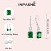 imageEmerald Cut Necklace Earrings Set 925 Sterling Silver Emerald Jewelry Set May Birthstone Jewelry Gifts for Women