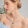 imageEmerald Cut Necklace Earrings Set 925 Sterling Silver Emerald Jewelry Set May Birthstone Jewelry Gifts for Women