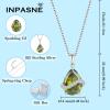 imagePeridot Jewelry Set 925 Sterling Silver Pear Shaped August Birthstone Earrings Necklace Bracelet Jewelry Gifts for Women