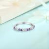image925 Sterling Silver Stackable Birthstone Ring for Women Eternity Baguette Gemstone Ring for Her Size 51003 February  Amethyst