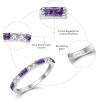 image925 Sterling Silver Stackable Birthstone Ring for Women Eternity Baguette Gemstone Ring for Her Size 51003 February  Amethyst