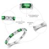 image925 Sterling Silver Stackable Birthstone Ring for Women Eternity Baguette Gemstone Ring for Her Size 51005 May  Emerald