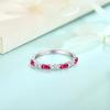 image925 Sterling Silver Stackable Birthstone Ring for Women Eternity Baguette Gemstone Ring for Her Size 51007 July  Ruby