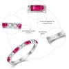 image925 Sterling Silver Stackable Birthstone Ring for Women Eternity Baguette Gemstone Ring for Her Size 51007 July  Ruby
