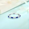 image925 Sterling Silver Stackable Birthstone Ring for Women Eternity Baguette Gemstone Ring for Her Size 51009 September  Sapphire
