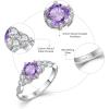 imageEngagement Ring for Women 925 Sterling Silver Promise Wedding Anniverasry Eternity Ring for Her Size 51003 February  Amethyst