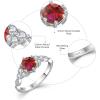 imageEngagement Ring for Women 925 Sterling Silver Promise Wedding Anniverasry Eternity Ring for Her Size 51007 July  Ruby