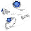 imageEngagement Ring for Women 925 Sterling Silver Promise Wedding Anniverasry Eternity Ring for Her Size 51009 September  Sapphire