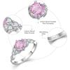 imageEngagement Ring for Women 925 Sterling Silver Promise Wedding Anniverasry Eternity Ring for Her Size 51010 October  Pink Tourmaline