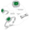 imagePromise Ring for Women 925 Sterling Silver Princess Cut Halo Birthstone Ring for Her Brides Wife Size 51005 May  Emerald