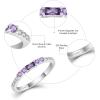 imageStackable Eternity Ring for Women 925 Sterling Silver Baguette Cut Birthstone Ring for Her Size 51003 February  Amethyst