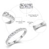 imageStackable Eternity Ring for Women 925 Sterling Silver Baguette Cut Birthstone Ring for Her Size 51004 April  Zirconia