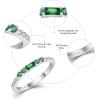 imageStackable Eternity Ring for Women 925 Sterling Silver Baguette Cut Birthstone Ring for Her Size 51005 May  Emerald