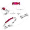 imageStackable Eternity Ring for Women 925 Sterling Silver Baguette Cut Birthstone Ring for Her Size 51007 July  Ruby