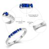 imageStackable Eternity Ring for Women 925 Sterling Silver Baguette Cut Birthstone Ring for Her Size 51009 September  Sapphire
