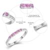 imageStackable Eternity Ring for Women 925 Sterling Silver Baguette Cut Birthstone Ring for Her Size 51010 October  Pink Tourmaline