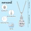 image:imageInpasne Birthstone Necklace for Women 925 Sterling Silver Oval Cut Cubic Zirconia Pendant Jewelry for Her04 April  Zirconia