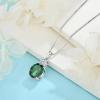 image:imageInpasne Birthstone Necklace for Women 925 Sterling Silver Oval Cut Cubic Zirconia Pendant Jewelry for Her05 May  Emerald