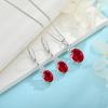 image:imageInpasne Birthstone Necklace for Women 925 Sterling Silver Oval Cut Cubic Zirconia Pendant Jewelry for Her07 July  Ruby