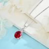 image:imageInpasne Birthstone Necklace for Women 925 Sterling Silver Oval Cut Cubic Zirconia Pendant Jewelry for Her07 July  Ruby