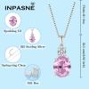 image:imageInpasne Birthstone Necklace for Women 925 Sterling Silver Oval Cut Cubic Zirconia Pendant Jewelry for Her10 October  Pink Tourmaline