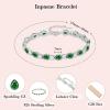 image:imageInpasne Birthstone Tennis Bracelet for Women 925 Sterling Silver Pear Shaped Gemstone Jewelry Gifts for Her05 May  Emerald