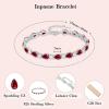 image:imageInpasne Birthstone Tennis Bracelet for Women 925 Sterling Silver Pear Shaped Gemstone Jewelry Gifts for Her07 July  Ruby