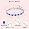 image:imageInpasne Birthstone Tennis Bracelet for Women 925 Sterling Silver Pear Shaped Gemstone Jewelry Gifts for Her09 September  Sapphire