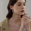 image:imageInpasne Oval Dangle Drop Earrings for Women 925 Sterling Silver Leverback Earrings Birthstone Jewelry Gifts for Her03 March  Aquamarine
