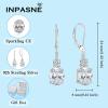 image:imageInpasne Oval Dangle Drop Earrings for Women 925 Sterling Silver Leverback Earrings Birthstone Jewelry Gifts for Her04 April  Zirconia