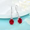 image:imageInpasne Oval Dangle Drop Earrings for Women 925 Sterling Silver Leverback Earrings Birthstone Jewelry Gifts for Her07 July  Ruby