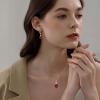 image:imageInpasne Oval Dangle Drop Earrings for Women 925 Sterling Silver Leverback Earrings Birthstone Jewelry Gifts for Her07 July  Ruby