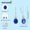 image:imageInpasne Oval Dangle Drop Earrings for Women 925 Sterling Silver Leverback Earrings Birthstone Jewelry Gifts for Her09 September  Sapphire