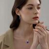 image:imageInpasne Oval Dangle Drop Earrings for Women 925 Sterling Silver Leverback Earrings Birthstone Jewelry Gifts for Her09 September  Sapphire