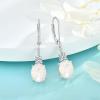 image:imageInpasne Oval Dangle Drop Earrings for Women 925 Sterling Silver Leverback Earrings Birthstone Jewelry Gifts for Her10 October  Opal