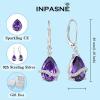 image:imageInpasne Teardrop Dangle Drop Earrings for Women 925 Sterling Silver Leverback Earrings Birthstone Jewelry Gifts for Her02 February  Amethyst