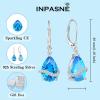 image:imageInpasne Teardrop Dangle Drop Earrings for Women 925 Sterling Silver Leverback Earrings Birthstone Jewelry Gifts for Her03 March  Aquamarine