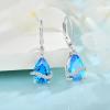 image:imageInpasne Teardrop Dangle Drop Earrings for Women 925 Sterling Silver Leverback Earrings Birthstone Jewelry Gifts for Her03 March  Aquamarine