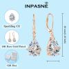 image:imageInpasne Teardrop Dangle Drop Earrings for Women 925 Sterling Silver Leverback Earrings Birthstone Jewelry Gifts for Her04 April  Zirconia  Rose Gold Plated