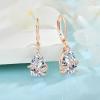 image:imageInpasne Teardrop Dangle Drop Earrings for Women 925 Sterling Silver Leverback Earrings Birthstone Jewelry Gifts for Her04 April  Zirconia  Rose Gold Plated