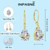 image:imageInpasne Teardrop Dangle Drop Earrings for Women 925 Sterling Silver Leverback Earrings Birthstone Jewelry Gifts for Her04 April  Zirconia  Yellow Gold Plated