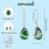 image:imageInpasne Teardrop Dangle Drop Earrings for Women 925 Sterling Silver Leverback Earrings Birthstone Jewelry Gifts for Her05 May  Emerald